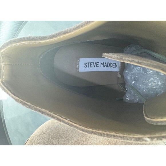 Steve Madden P-Danni Women's Wedge Booties Boots Size 7 Suede Tan - Picture 10 of 12